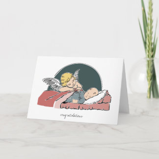 Baby's doop Wenskaart-engel Tucking Baby in Kaart