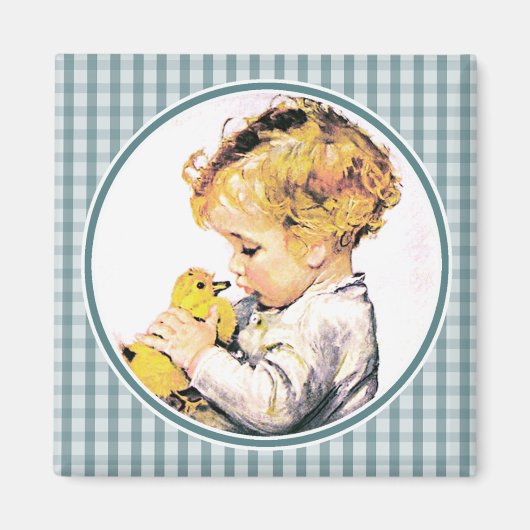 Baby's eerste  baby-jongen magneet (Voorkant)