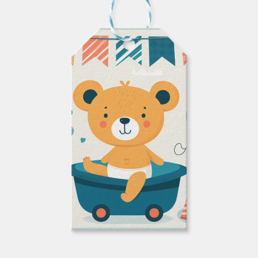 Baby's eerste bad cadeaulabel (Voorkant)