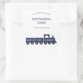 Baby's eerste bibliotheek Train Boy Bookplate Vierkante Sticker (Tas)