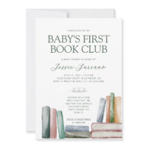 Baby's eerste boek Club Baby shower uitnodiging