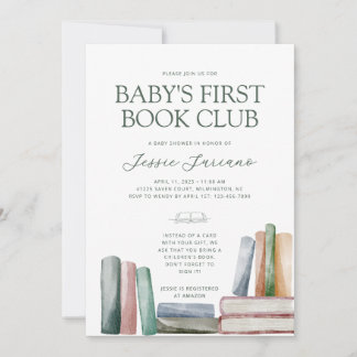 Baby's eerste boek Club Baby shower uitnodiging