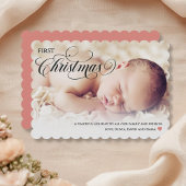 Baby's eerste Christmas Heart Flat Holiday Kaart