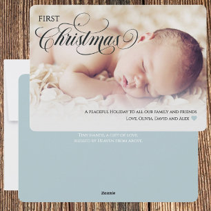 Baby's eerste Christmas Heart Flat Holiday Kaart