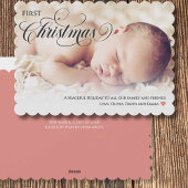 Baby's eerste Christmas Heart Flat Holiday Kaart