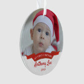 Baby's eerste eenvoudige kerstfotobanner ornament (voorkant)