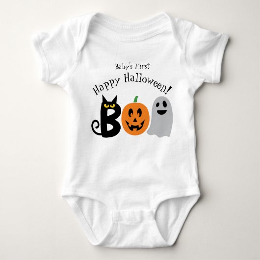 Baby's eerste gelukkige Halloween Bodysuit (Voorkant)