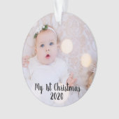 Baby's eerste gepersonaliseerde kerst ornament (voorkant)