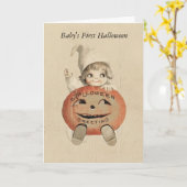  Baby's Eerste Halloween Pompoen Kaart (Gele Bloem)
