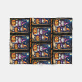 Baby's Eerste Halloween Schattigee Heksenkat Naam  Fleece Deken (Voorkant (Horizontaal))