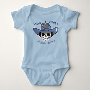 Baby's Eerste Halloween, Skelet Cowboy Wild Kind Romper