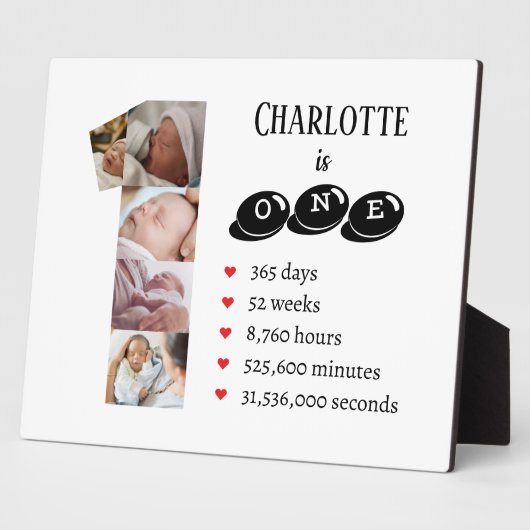 Baby's eerste jaar fotocollage nummer 1 fotoplaat (Zijkant)