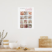 Baby's eerste jaar fotocollage poster (Keuken)