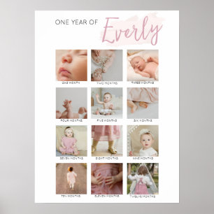 Baby's eerste jaar fotocollage poster