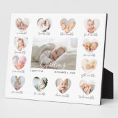 Baby's eerste jaar Hart Foto Keepslag Collage Fotoplaat (Zijkant)