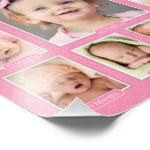Babys eerste jaar Roze Keepomwille Foto Collage Afdruk (Hoek)