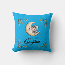 Baby's eerste kerst 2025  Maan & Baby Kussen