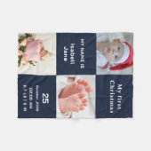 Baby's eerste kerst 3 foto's fleece deken (Voorkant (Horizontaal))