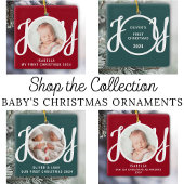 Baby's Eerste Kerst Aangepaste Naam Red Keepsake C Keramisch Ornament