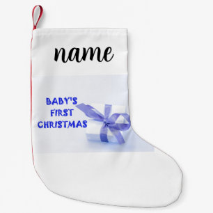 Baby's eerste kerst blauw kleine kerstsok