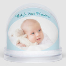 Baby's Eerste Kerst Custom Foto's Lichtblauw