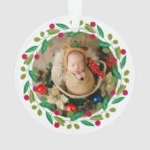 Baby's Eerste Kerst Custom Naam Foto Ornament (achterkant)