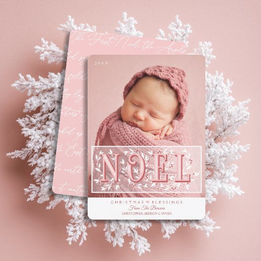 Baby's Eerste Kerst Elegante Foto Kerstmis Kaart