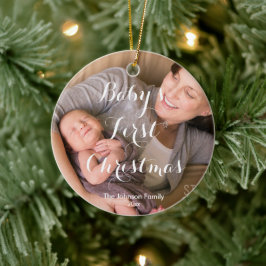 Baby's Eerste Kerst Foto Boomornament Keramisch Ornament