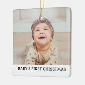 Baby's eerste kerst foto naam jaar keramisch ornament (Links)