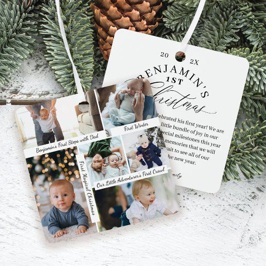 Baby's eerste kerst fotogalerij Keepsakes Metalen Ornament