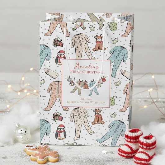 Baby's eerste kerst genderneutraal medium cadeauzakje