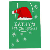 Baby's eerste kerst-groene kerstkerstkerstkerstker medium cadeauzakje (Voorkant)