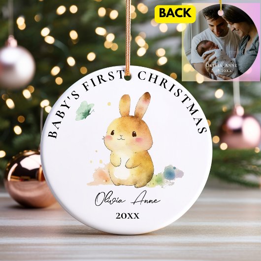 Baby's eerste kerst Keepsake aangepaste foto Keramisch Ornament