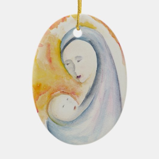 Baby's eerste kerst Madonna en kind Ornament (Voorkant)