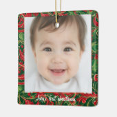 Baby's eerste kerst met naam keramisch ornament (Links)
