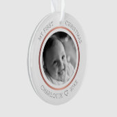 Baby's eerste kerst moderne elegante foto ornament (voorkant)