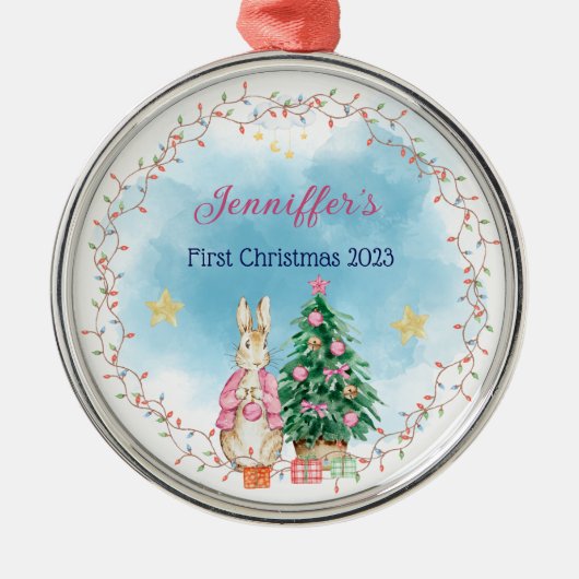 Baby's Eerste Kerst Ornament Gepersonaliseerde Gif (Voorkant)