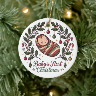 Baby's Eerste Kerst Ornament | Klassiek Schattig