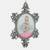 Baby's eerste kerst Ornament roze (Links)