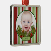 Baby's Eerste Kerst Ornament - Vierkante Vorm (Rechts)