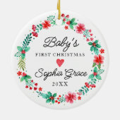 Babys Eerste Kerst Ornament Waterverf krans (Achterkant)