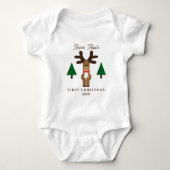 Baby's Eerste Kerst Rendier Naam Babyhemdje Romper (Voorkant)