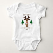 Baby's Eerste Kerst Rendier Naam Body Suit Romper (Voorkant)