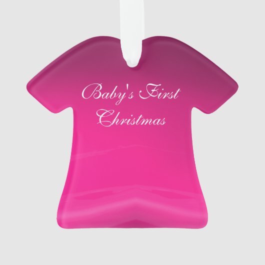 BABY'S EERSTE KERST Roze Amethist, Ruby Keramiek Ornament (achterkant)