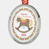 Baby's eerste kerst schommelpaard Ornament (Links)