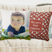 Baby's eerste kerst | Sneeuwman Patroon Foto Kussen