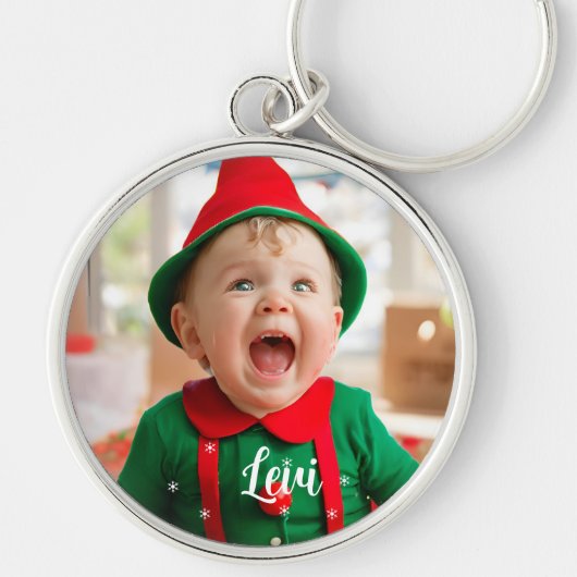 Baby's eerste kerst | stagiaire-elf sleutelhanger (Voorkant)
