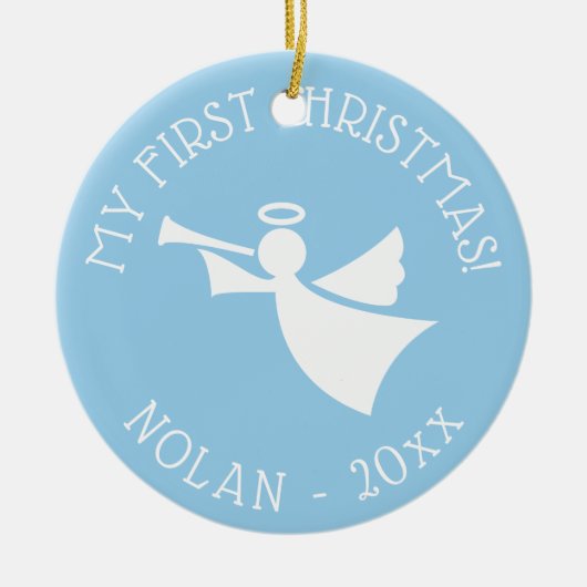 Baby's eerste kerstboomengel ornament met naam (Voorkant)