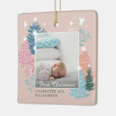 Baby's eerste kerstboomfoto Foto Keramisch Ornament (Links)