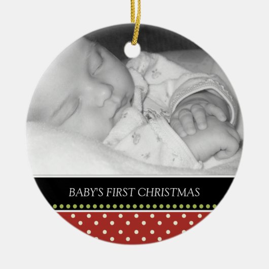 Baby's eerste kerstboomversieringen keramisch ornament (Voorkant)